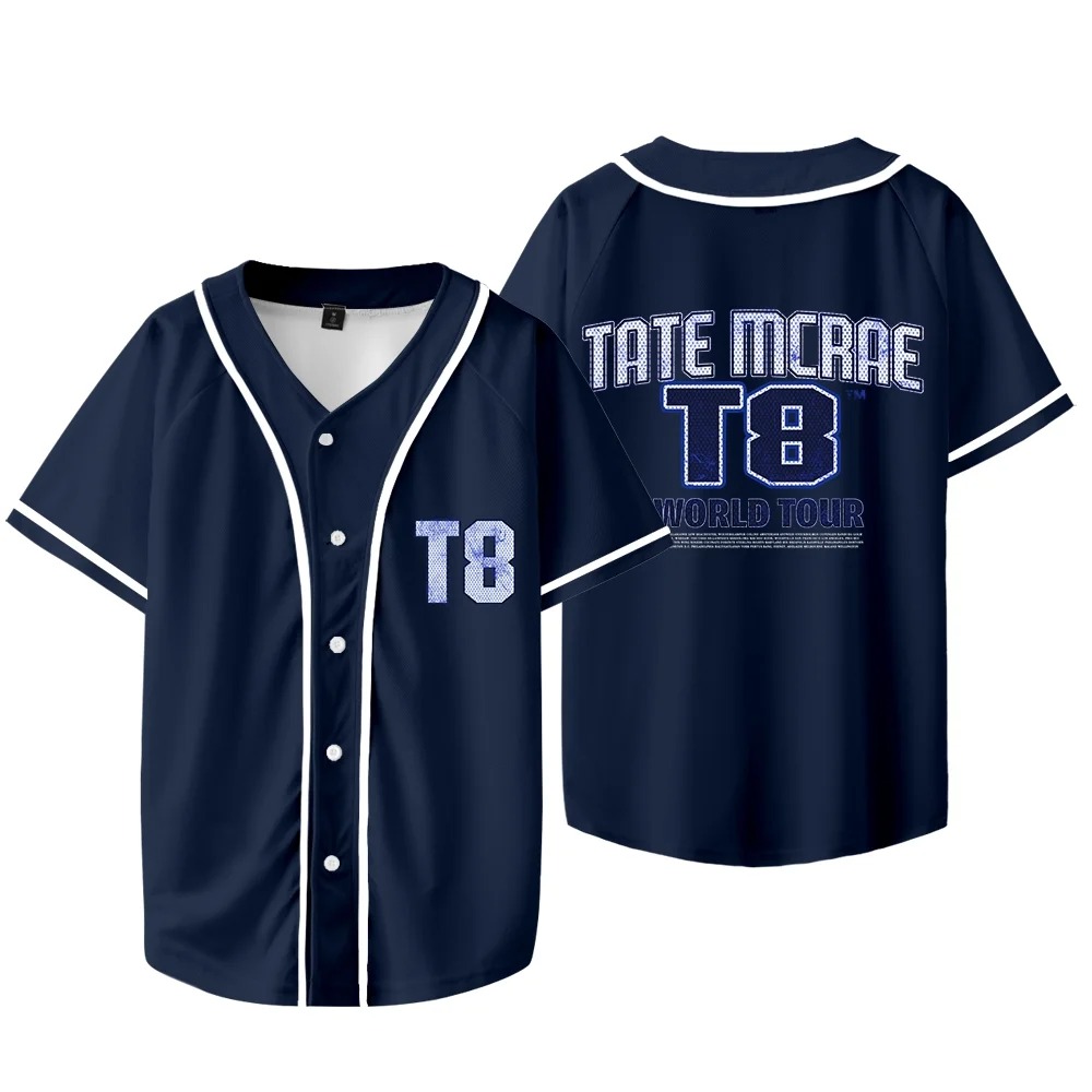 Custom Color Tate McRae T8 Merch Baseball T-shirts Think Later World Tour Jersey Summer Unisex Fashion Short Sleeve Tee - Image 2