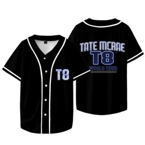 Custom Color Tate McRae T8 Merch Baseball T-shirts Think Later World Tour Jersey Summer Unisex Fashion Short Sleeve Tee