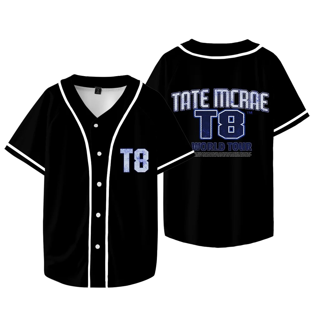 Custom Color Tate McRae T8 Merch Baseball T-shirts Think Later World Tour Jersey Summer Unisex Fashion Short Sleeve Tee