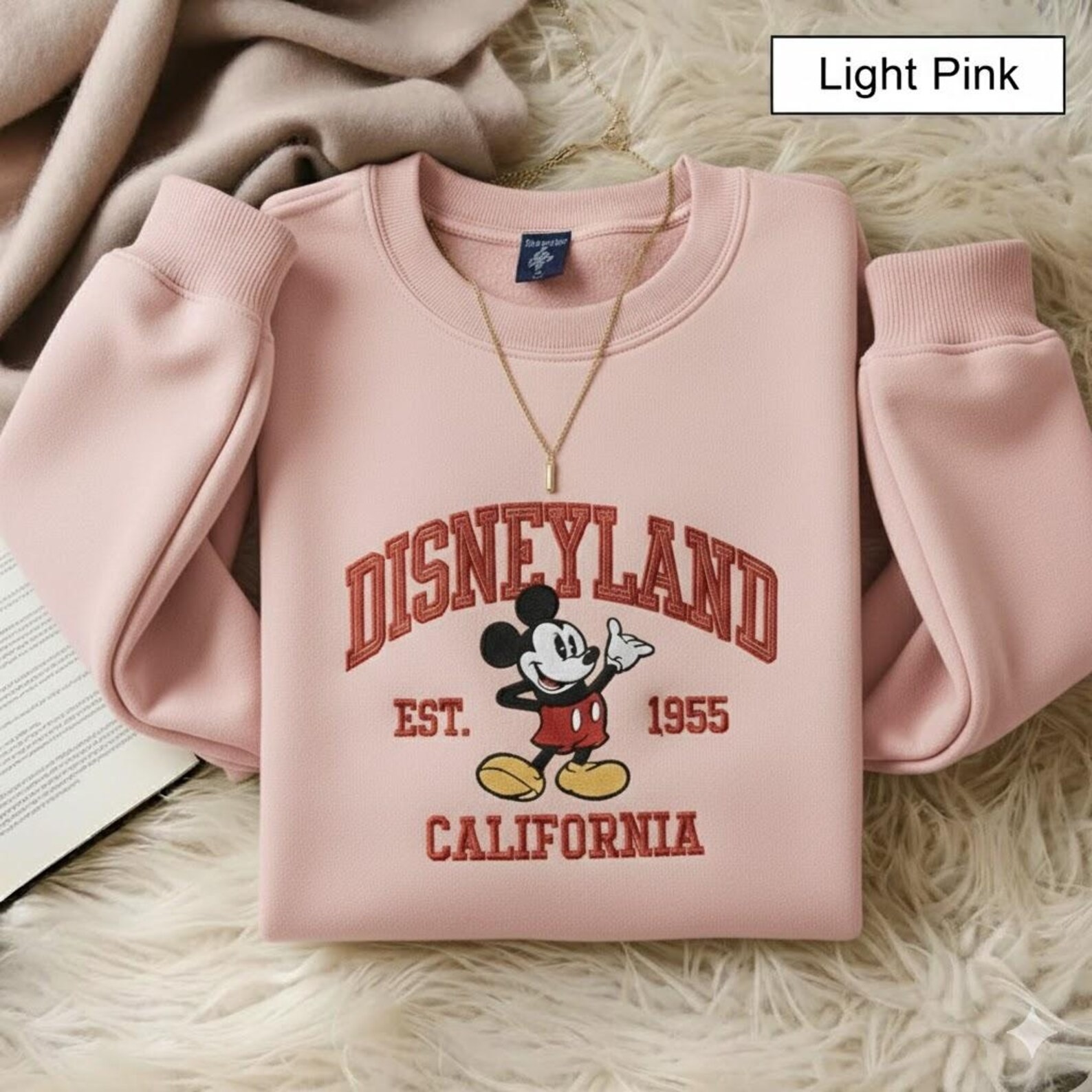 Embroidered Disneyland EST 1955 Sweatshirt, Disneyland Family Christmas Shirt, Mickey And Friends Shirt, Disneyland Trip Shirt - Image 5