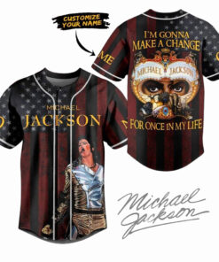 Michael Jackson Man in the Mirror I’m Gonna Make A Change Custom Baseball Jersey