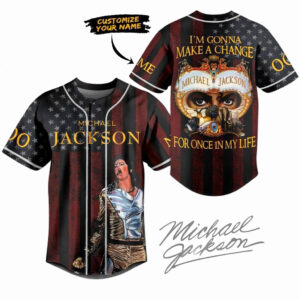 Michael Jackson Man in the Mirror I’m Gonna Make A Change Custom Baseball Jersey