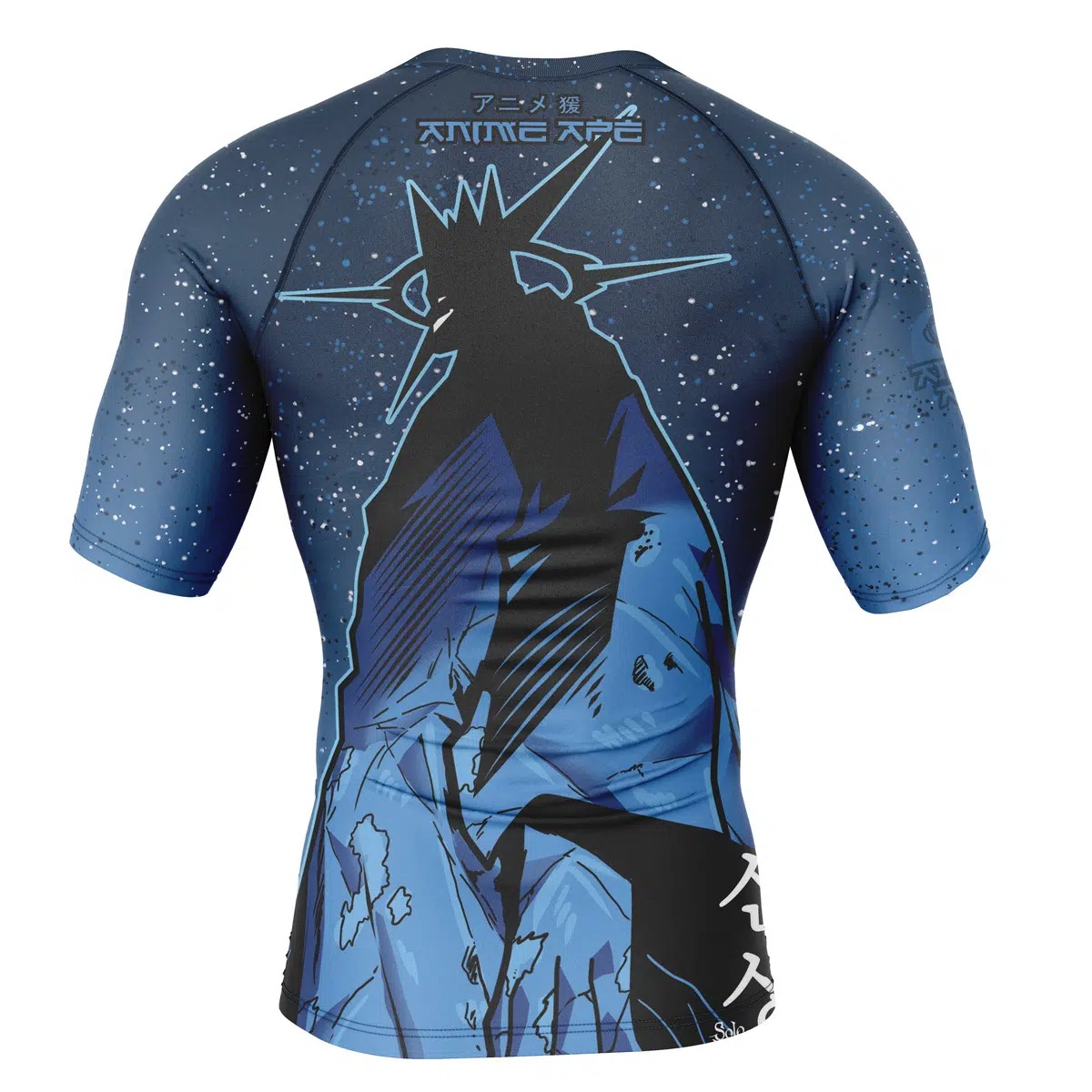 Statue of God Solo Leveling Short Sleeve Rash Guard Compression Shirt - Image 3