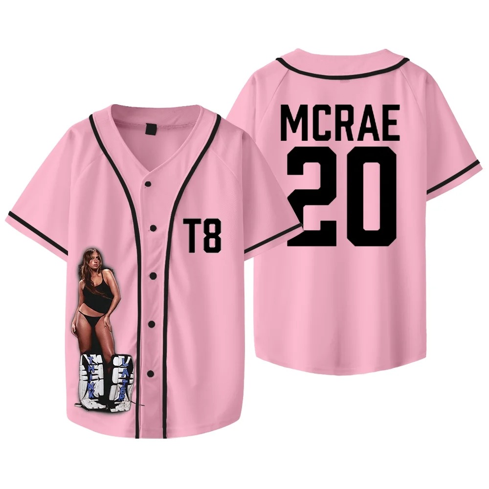 Custom Color Tate McRae T8 Merch Jersey Think Later Tour T-shirts Women Men Fashion Casual Short Sleeve Baseball Jacket - Image 5
