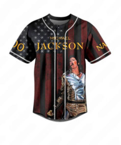 Alternative view of Michael Jackson Man in the Mirror I’m Gonna Make A Change Custom Baseball Jersey