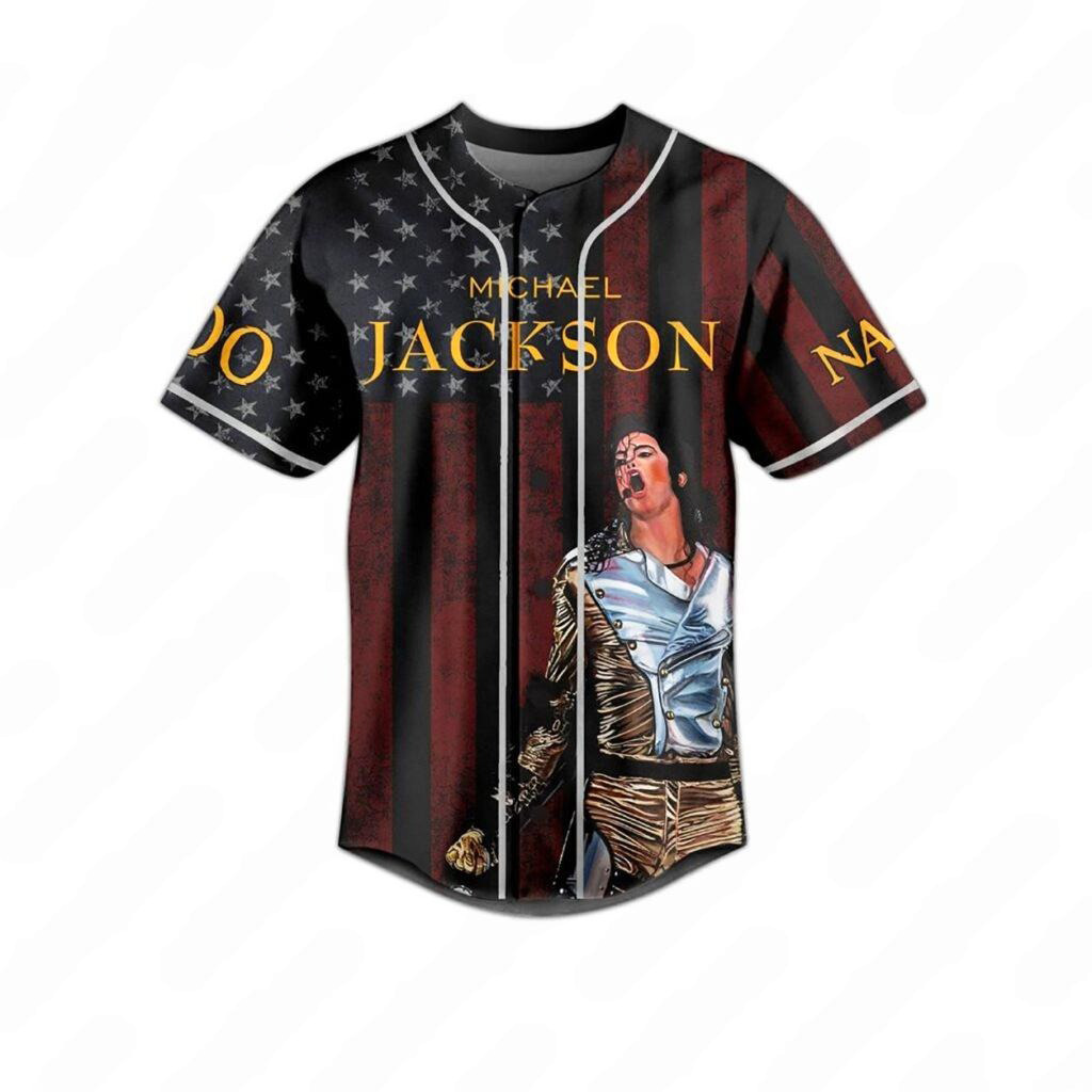 Michael Jackson Man in the Mirror I’m Gonna Make A Change Custom Baseball Jersey - Image 2