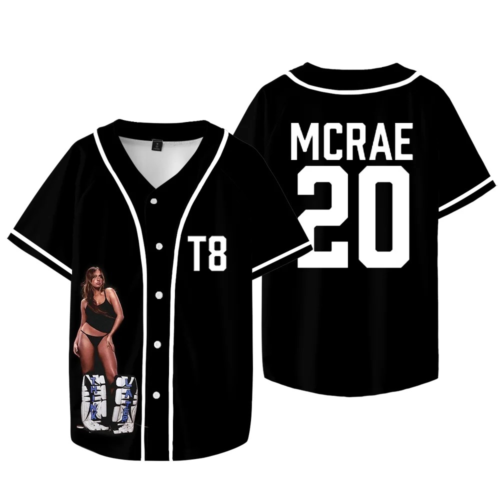 Custom Color Tate McRae T8 Merch Jersey Think Later Tour T-shirts Women Men Fashion Casual Short Sleeve Baseball Jacket