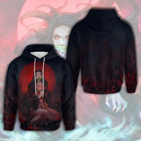 Demon Slayer 3D Hoodie, Neruko 3D Hoodie