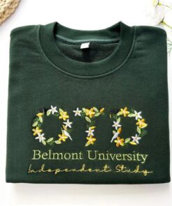 Embroidered Custom College Floral Sweatshirt, Floral Letter Embroidered Hoodie, College Hoodie Sweatshirt