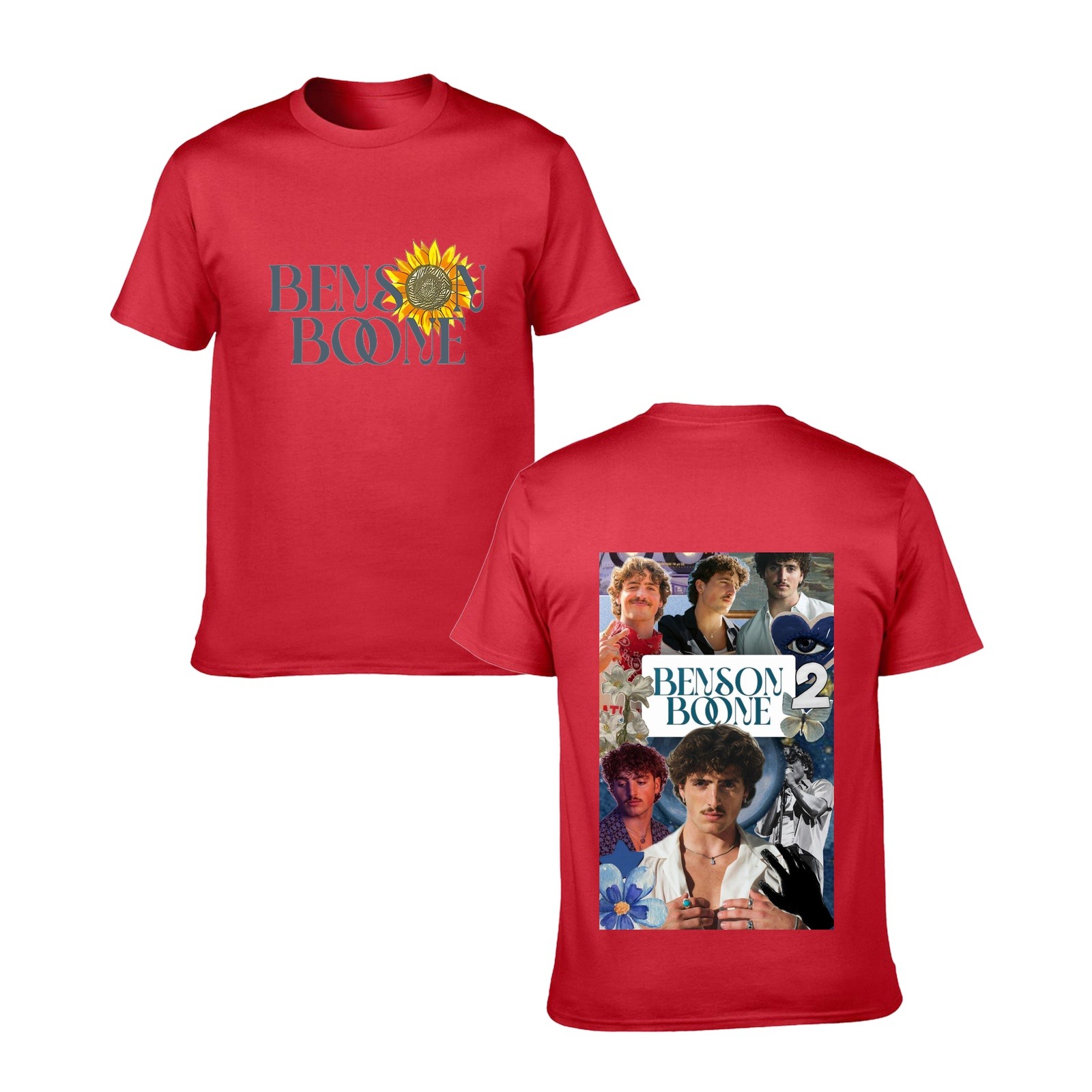 Custom Color Tribute to Benson Boone Merch Music Concert Shirt with Photo Collage for Fans - Image 4