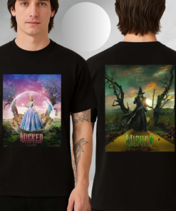 Wicked For Good Movie Poster Tee Featuring Glinda And Elphaba 2025 Film T-Shirt