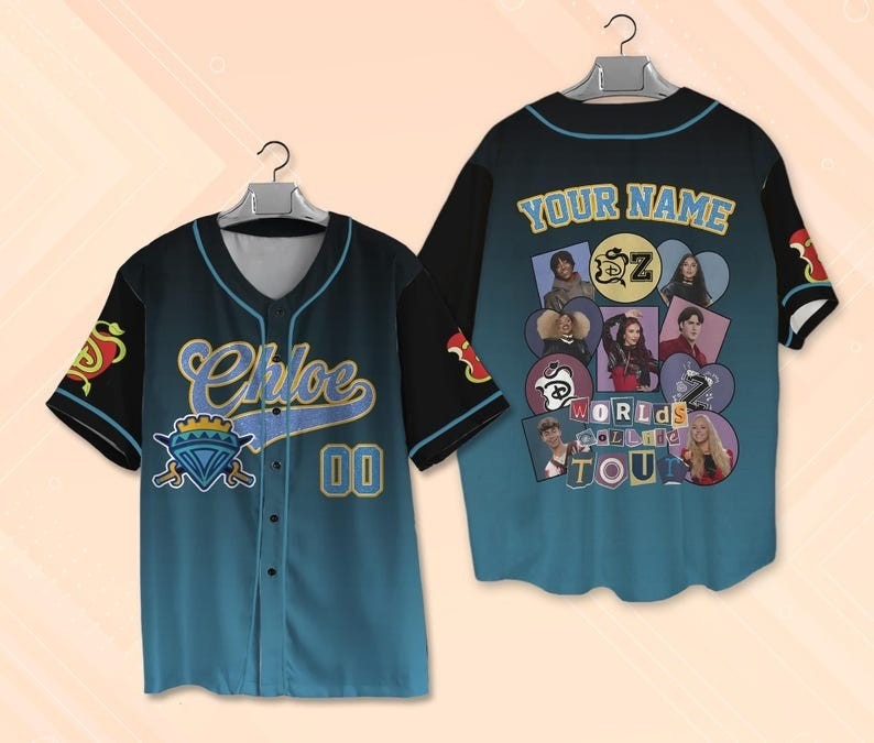 Descendants Zombies Worlds Collide Tour Baseball Jersey, Descendants Red Jersey