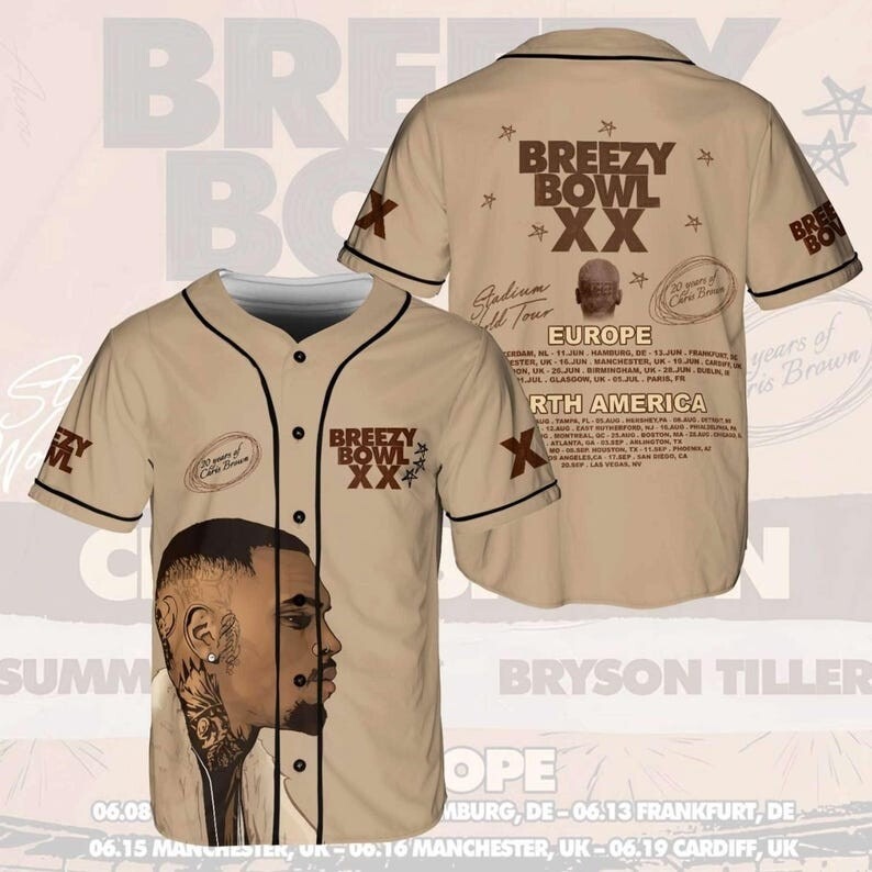 Chris Brown Breezy Bowl Baseball Jersey, Breezy Bowl XX 2025 Jersey - Image 2