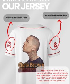 Alternative view of Custom Chris Brown Breezy Bowl XX Tour 2025 Jersey, Breezy Bowl Jersey, Chris Brown Jersey