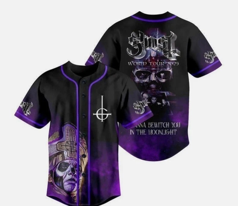 Ghost Band Tour 2025 Baseball Jersey, Skeletour Tour Rock Band Baseball Jersey