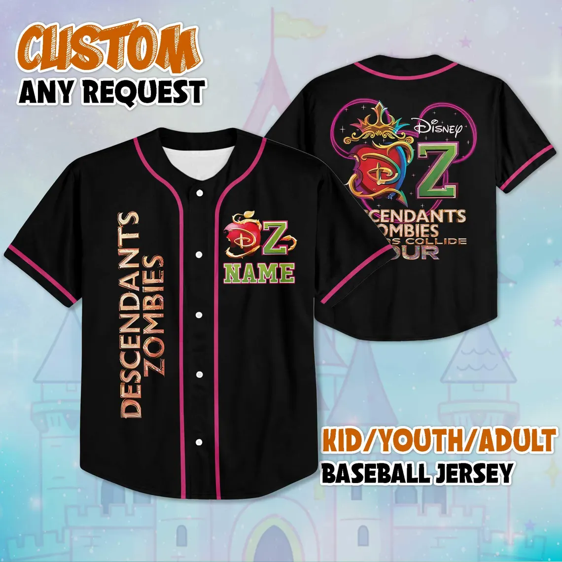 Descendants Zombies Tour Jersey, Worlds Collide 2025 Personalized Shirt - Image 7