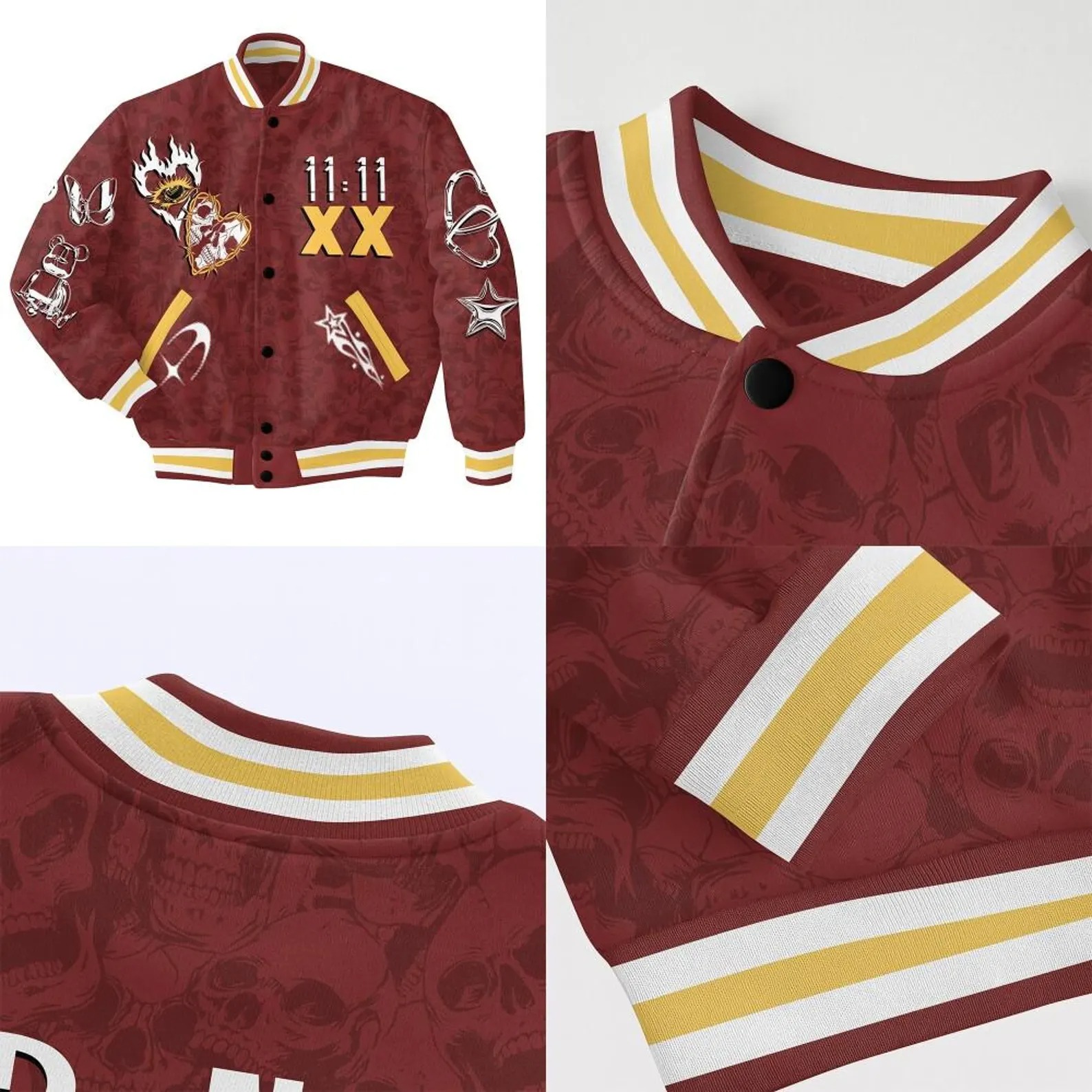 Customized 1111 Chris Brown XX BaseBall Jacket, Breezy Bowl XX 2025 BaseBall Jacket - Image 2