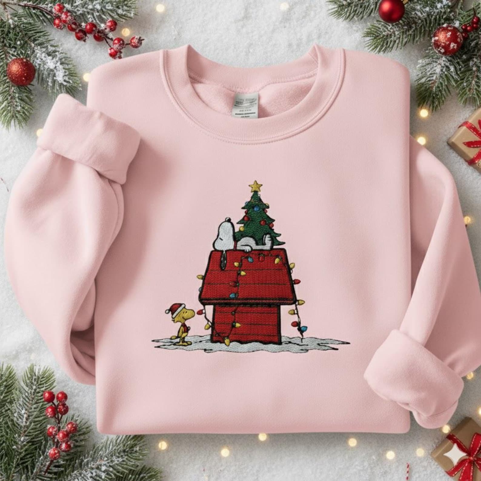 Snoopy Sweatshirt, Snoopy Puffer Jacket Sweatshirt, Snoopy Christmas T-shirt, Family Christmas, Christmas Dog Lover Gift - Image 3