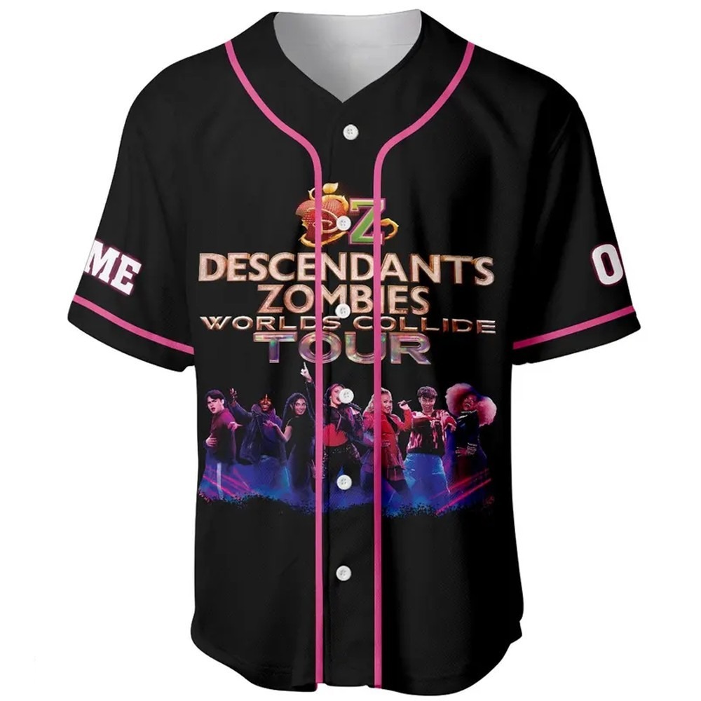 Descendants Zombies Tour Jersey, Worlds Collide 2025 Personalized Shirt - Image 2
