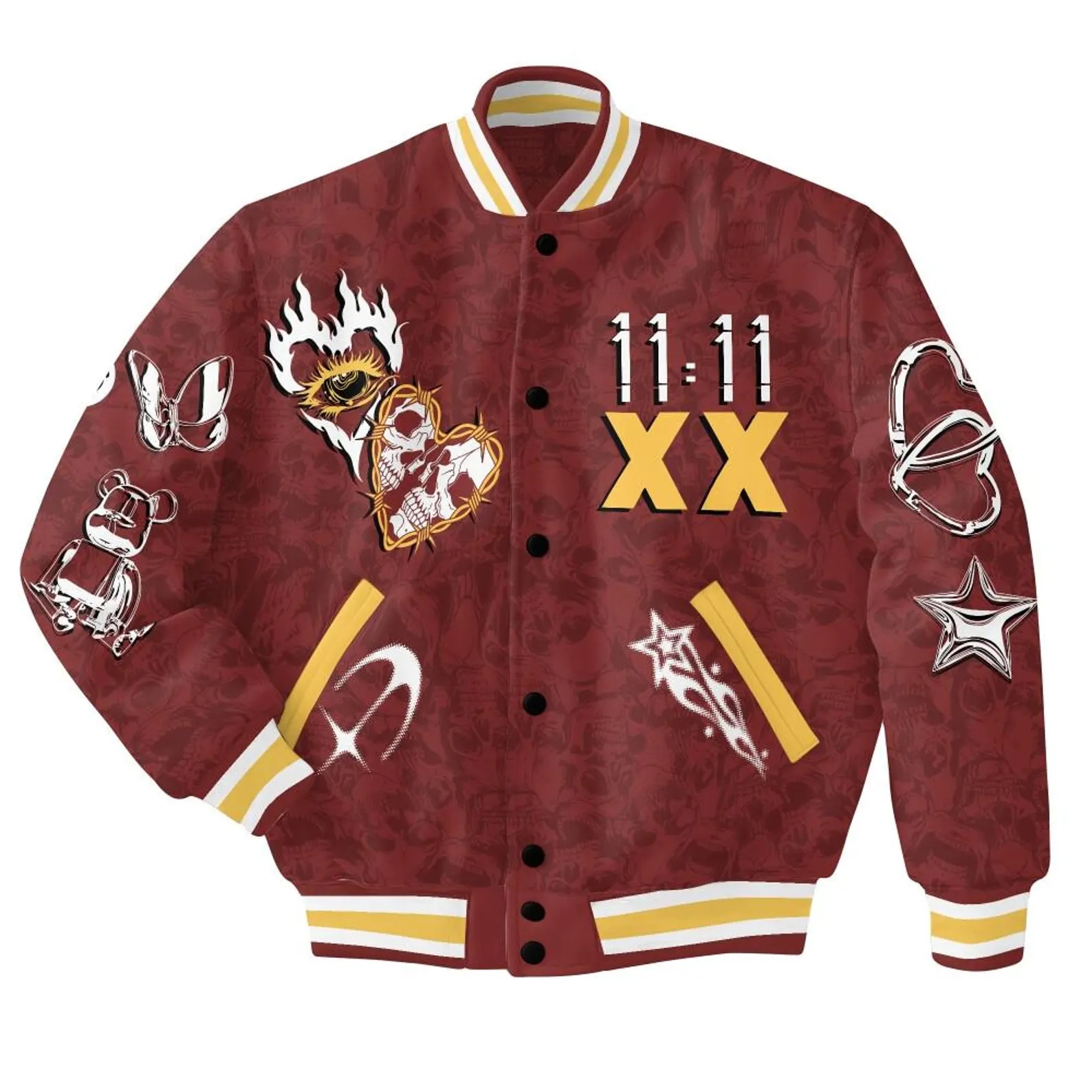 Customized 1111 Chris Brown XX BaseBall Jacket, Breezy Bowl XX 2025 BaseBall Jacket - Image 3