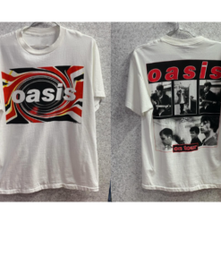 Vintage Oasis On Tour T-Shirt, 90s Rock Band Tee, Oasis Britpop Music Graphic