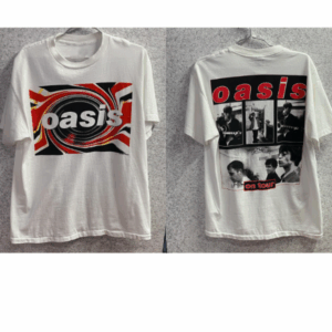 Vintage Oasis On Tour T-Shirt, 90s Rock Band Tee, Oasis Britpop Music Graphic
