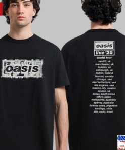 Oasis Live 25 Tour T-Shirt Box Logo UK Design With Tour Dates 2025 Limited Tee