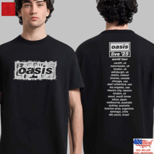 Oasis Live 25 Tour T-Shirt Box Logo UK Design With Tour Dates 2025 Limited Tee