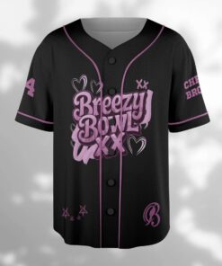 Alternative view of Custom Chris Brown Music Tour 2025 Baseball Jersey, Breezy Bowl XX 2025 Baseball Jersey