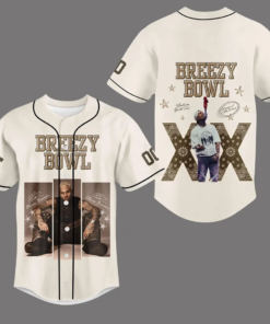 Alternative view of Custom Name Chris Brown Breezy Bowl XX Tour 2025 Jersey, Chris Brown Breezy Bowl