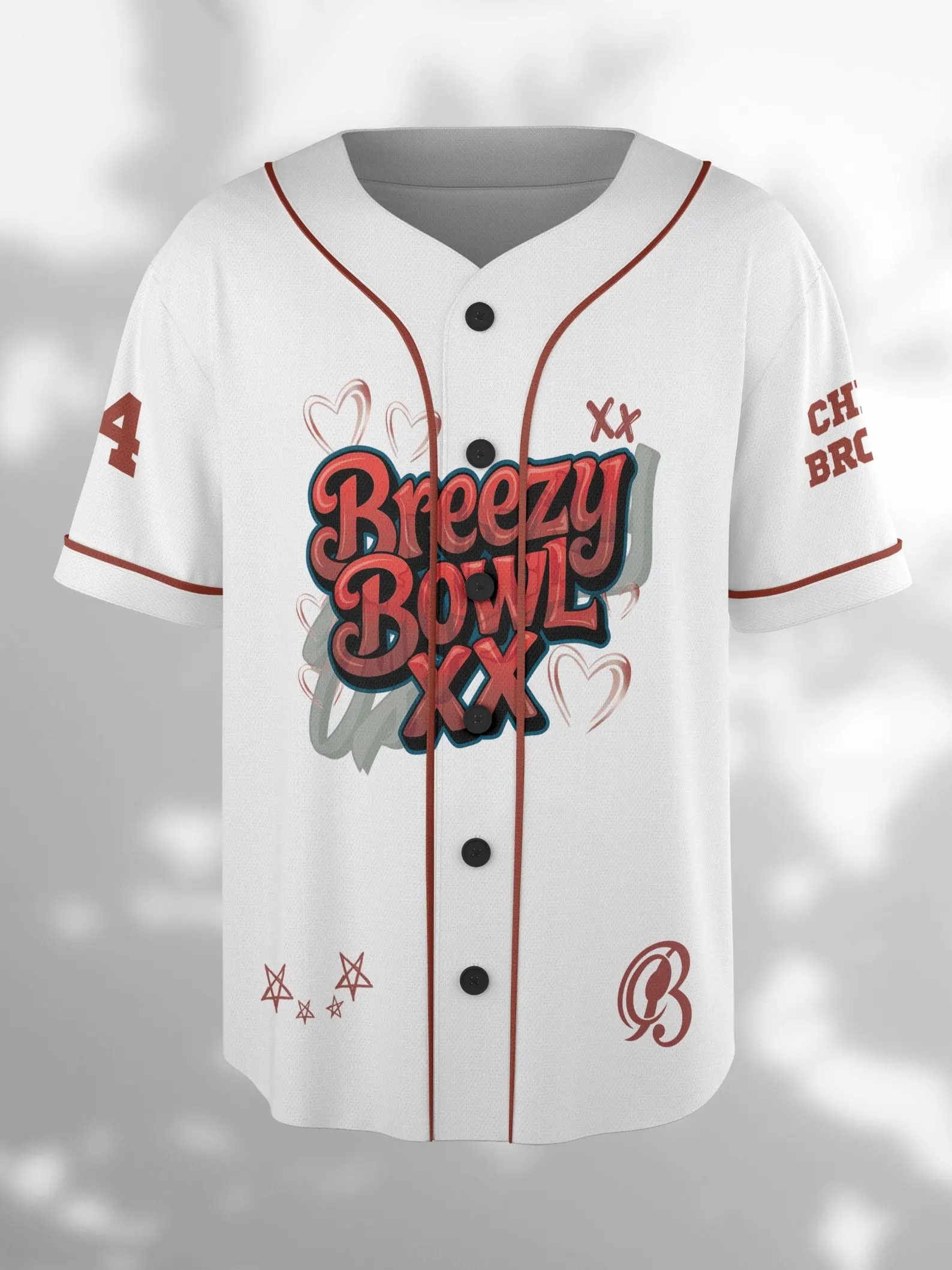 Custom Chris Brown Music Tour 2025 Baseball Jersey, Custom Breezy Jersey, Breezy Bowl XX Baseball Jersey - Image 5