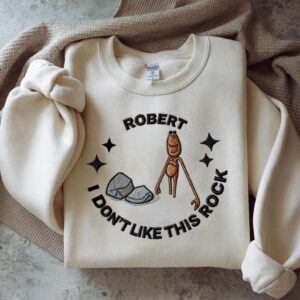 Embroidered Marcus The Worm Sweastshirt, I Don't Like This Rock Marcus The Worm Meme