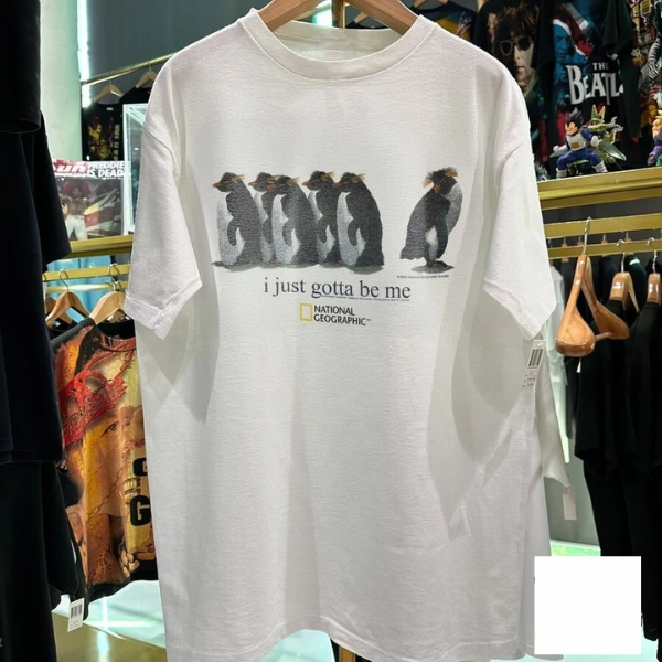 2001 'I JUST GOTTA BE ME' ROCKHOPPER NAT GEO RARE WHITE T-SHIRT