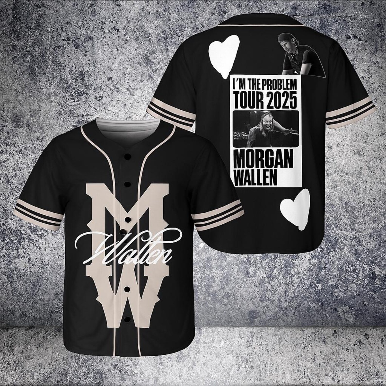 Morgan Wallen MW Logo Country Fan “i’m the Problem” Tour 2025 Baseball Jersey 3D
