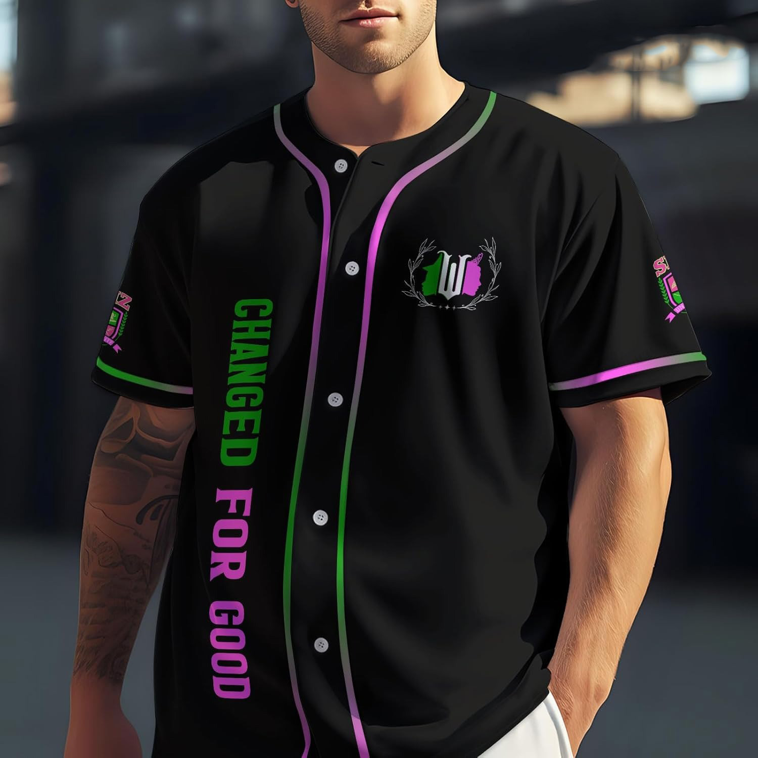 Cute Alien Baseball Jersey, Movie Character Jersey Button Down Shirt, Birthday Gifts for Cartoon Lovers - Image 3