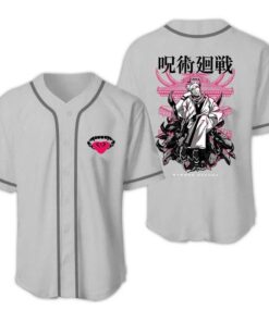 Alternative view of Custom Color Sukuna Jujutsu Kaisen Baseball Jersey