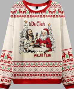 Alternative view of In Da Clerb We All Fam Jesus Christian Ugly Christmas Sweater