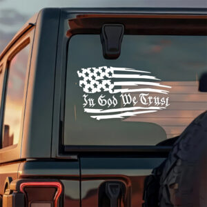 Alternative view of In God We Trust Decal Sticker - American Flag Car Window Decal Sticker HA75 898238