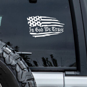 In God We Trust Decal Sticker - American Flag Car Window Decal Sticker HA75 898238