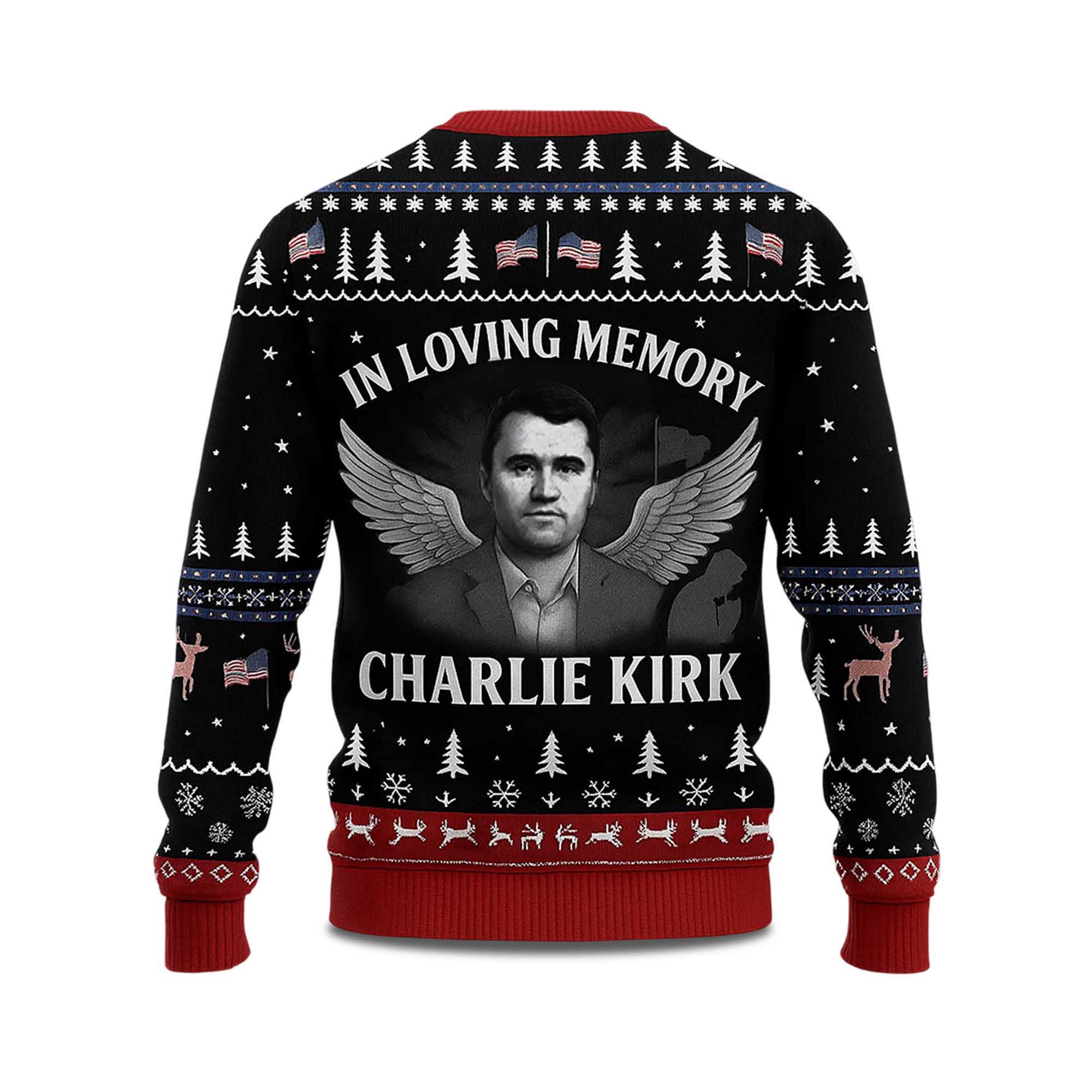 In Love Memory Charlie Kirk Ugly Christmas Sweater - Image 3