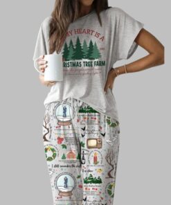 In My Heart Is A Christmas Tree Farm Casual Pajama Set For Women