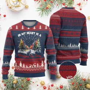 In My Heart Is A Xmas Tree Farm Ugly Christmas Sweater - Grishko.com