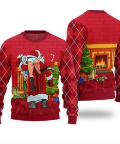 Inappropriate Santa Funny Ugly Christmas Sweater 