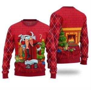 Alternative view of Inappropriate Santa Funny Ugly Christmas Sweater - Grishko.com