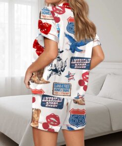 Alternative view of Independence Day Western Silky Satin Pajama Set For Women