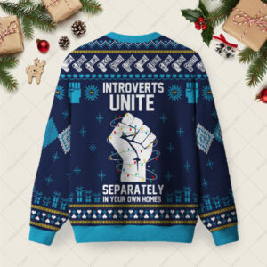 Alternative view of INTROVERTS UNITE Ugly Christmas Fuzzy Fleece Sweatshirt