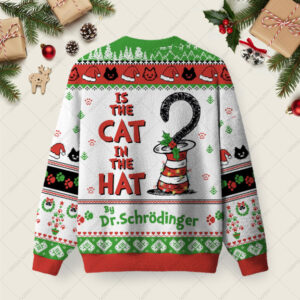 Alternative view of Is The Cat In The Hat Ugly Christmas Fuzzy Fleece Sweatshirt