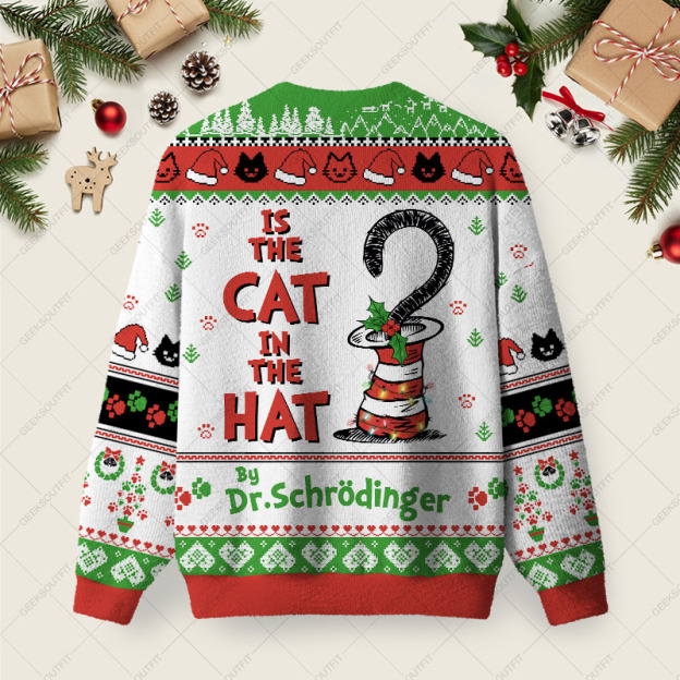 Alternative view of Is The Cat In The Hat Ugly Christmas Fuzzy Fleece Sweatshirt