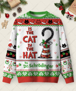 Is The Cat In The Hat Ugly Christmas Fuzzy Fleece Sweatshirt