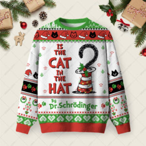 Is The Cat In The Hat Ugly Christmas Fuzzy Fleece Sweatshirt